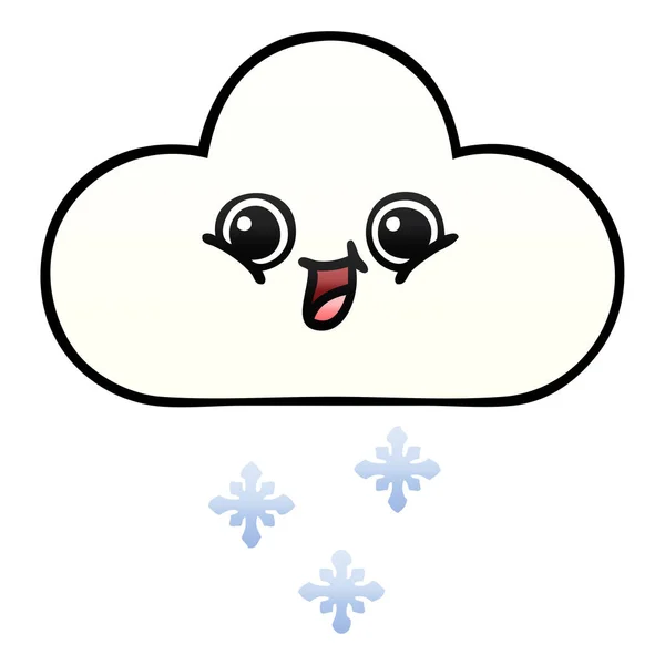 Dégradé ombre bande dessinée nuage de neige — Image vectorielle
