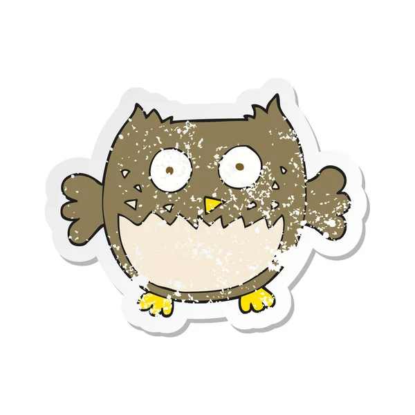 Retro distressed sticker of a cartoon owl — Stock Vector