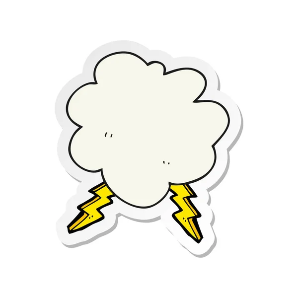 Adesivo di una nube tempesta del fumetto — Vettoriale Stock