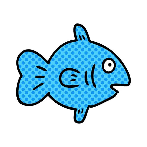 Gribouille Dessinée Main Poisson Marin — Image vectorielle