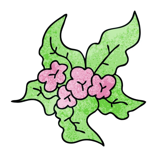 Hand Getekend Eigenzinnige Cartoon Kerst Bloem — Stockvector