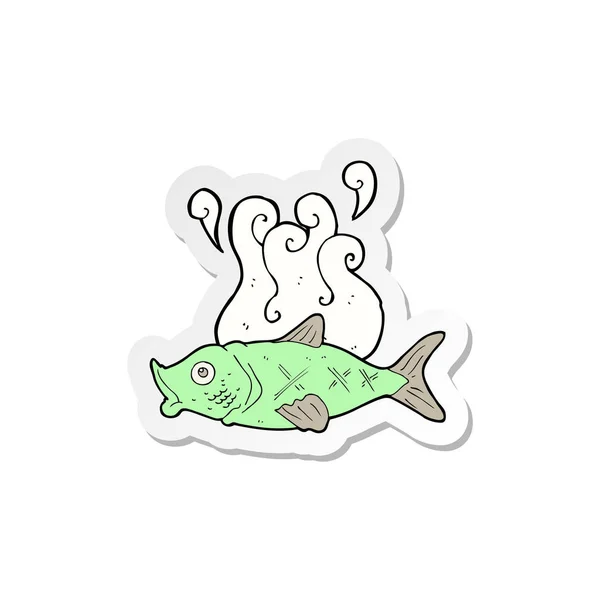 Sticker Cartoon Smelly Fish — Stock Vector