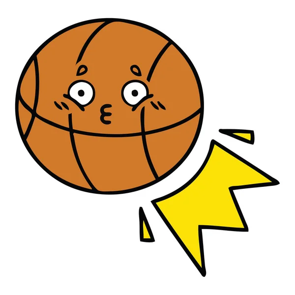 Симпатичный мультяшный баскетбол — стоковый вектор