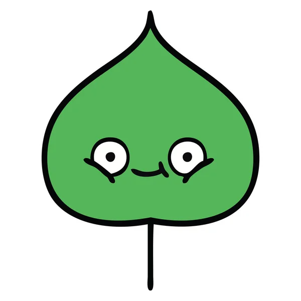 Cute cartoon expressional leaf — Stock Vector