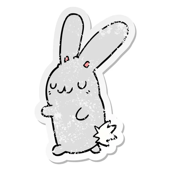 귀여운 토끼의 고민된 스티커 — 스톡 벡터