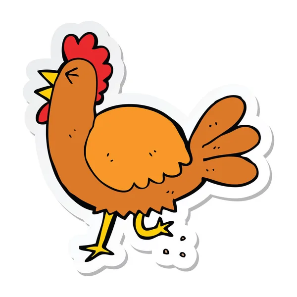 Sticker Cartoon Rooster — Stock Vector
