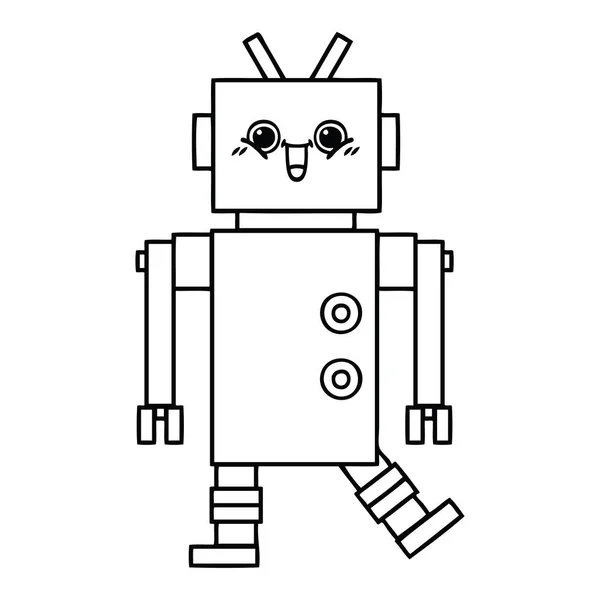 Рисунок из мультфильма о счастливом роботе — стоковый вектор
