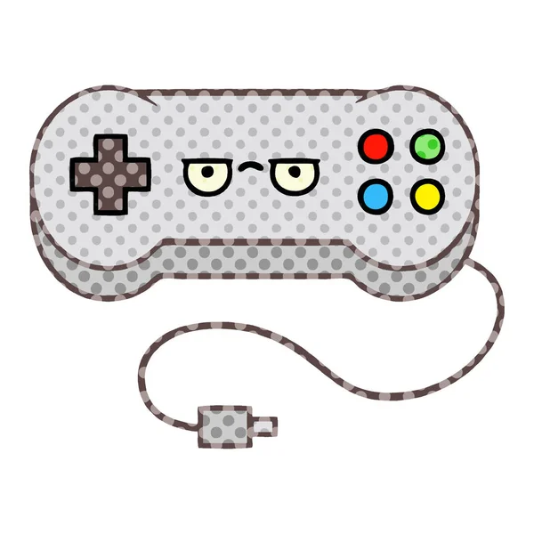 Comic book style cartoon game controller — Stock Vector