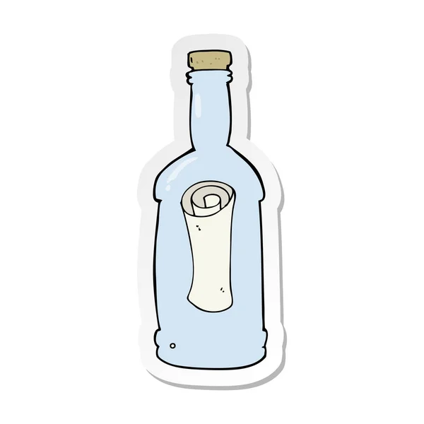 Pegatina Una Carta Dibujos Animados Una Botella — Archivo Imágenes Vectoriales