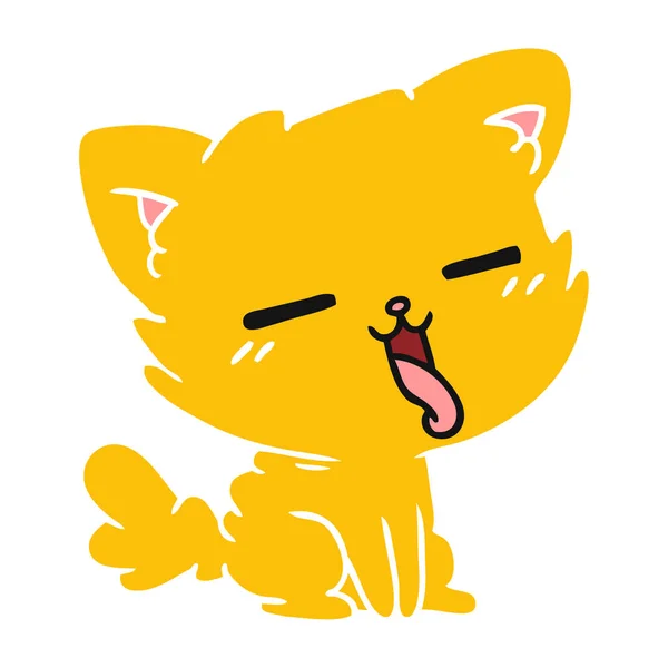 Dibujos animados de lindo gato kawaii — Vector de stock