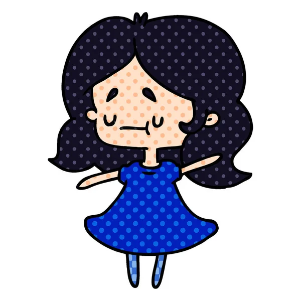 Dibujos animados de una linda chica kawaii — Archivo Imágenes Vectoriales