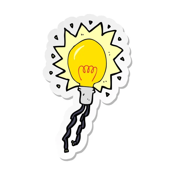 Sticker Cartoon Electric Light Bulb — Stock Vector