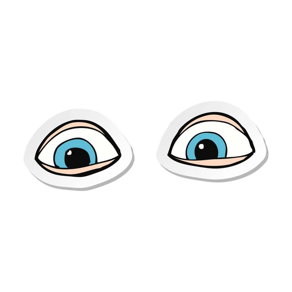 Pegatina de unos ojos de dibujos animados — Vector de stock