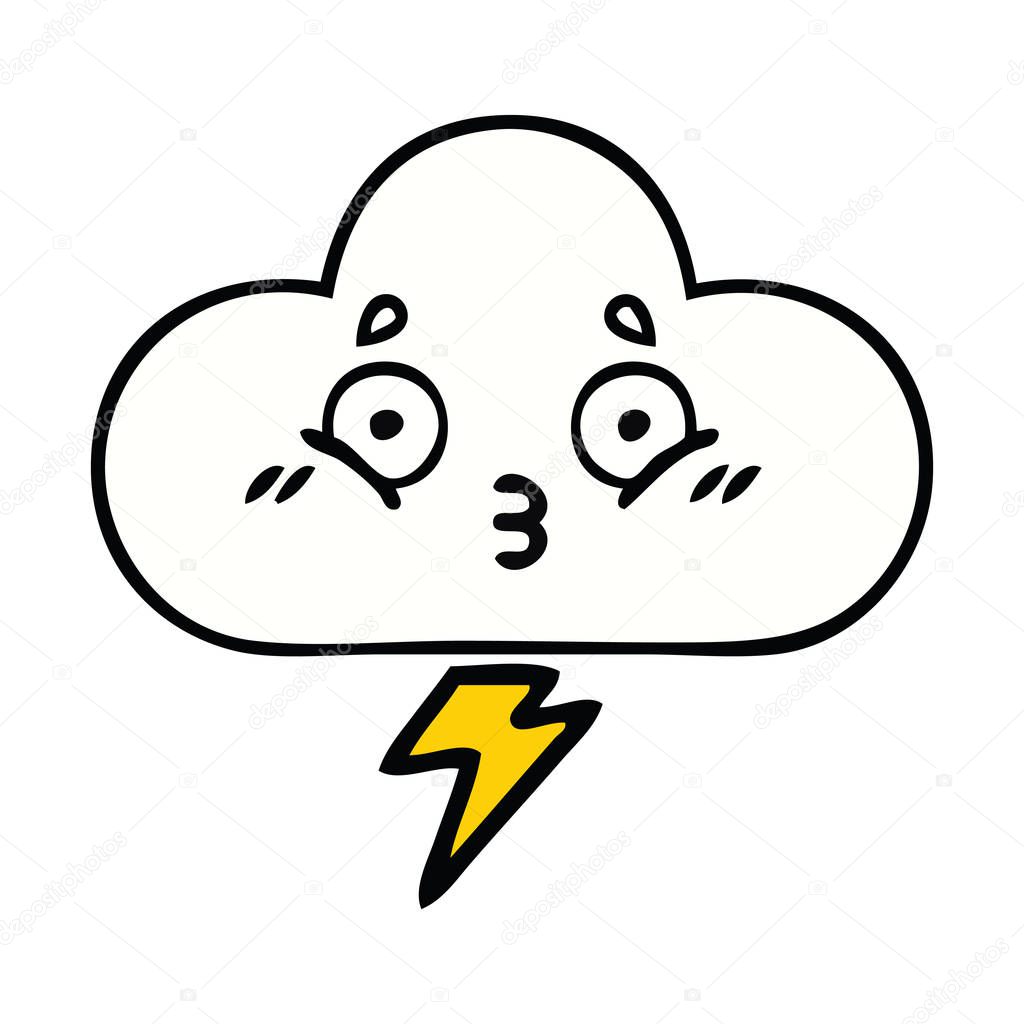cute cartoon of a thunder cloud