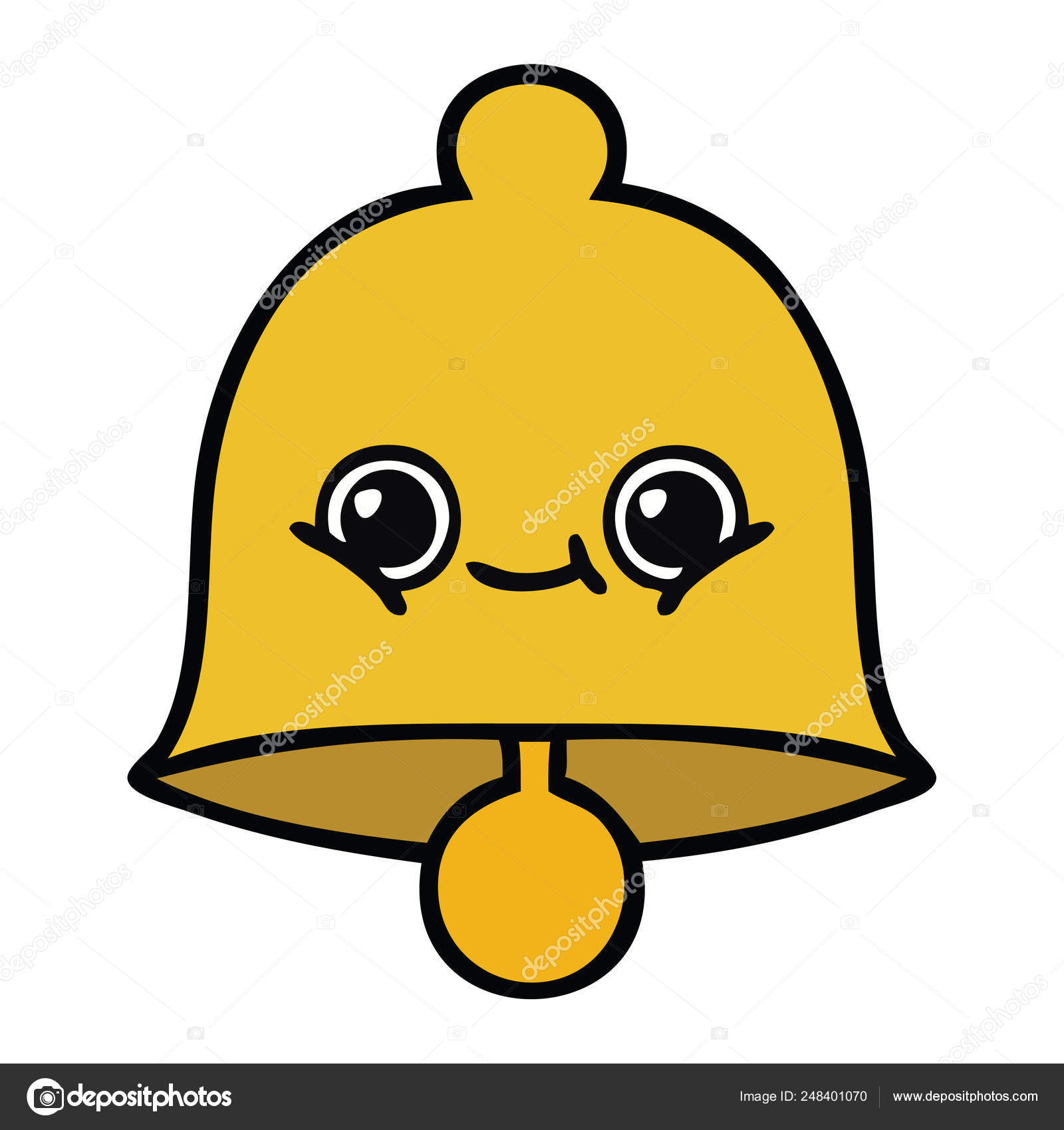 Cloche De Dessin Anime Mignon Image Vectorielle Par Lineartestpilot C Illustration