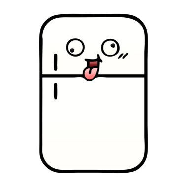 bir buzdolabı dondurucu degrade gölgeli karikatür