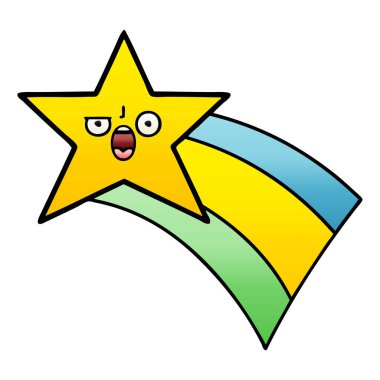 Degrade gölgeli çizgi film çekim rainbow yıldız