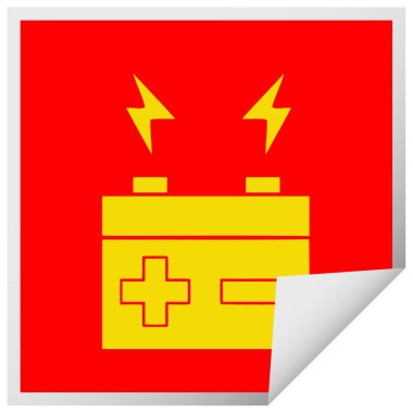 etiket karikatür elektrik pil peeling Meydanı