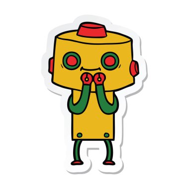 bir çizgi film robot Sticker