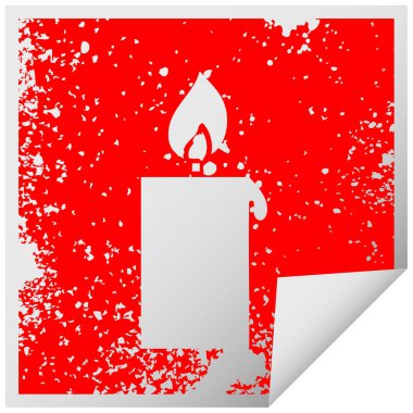 yanan bir mum sembolü etiket soyma sıkıntılı Meydanı