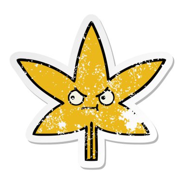 sevimli çizgi sonbahar yaprak sıkıntılı etiket