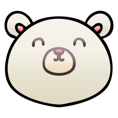 Degrade ilginç karikatür kutup ayısı gölgeli