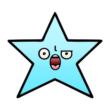 Degrade gölgeli çizgi film yıldız balık