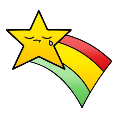 Degrade gölgeli çizgi film çekim rainbow yıldız