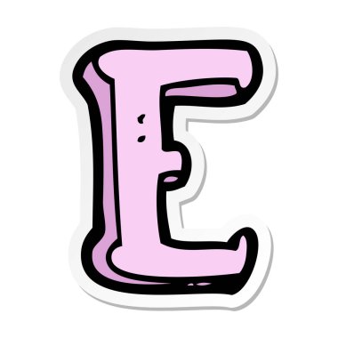 bir çizgi film E harfinin etiket