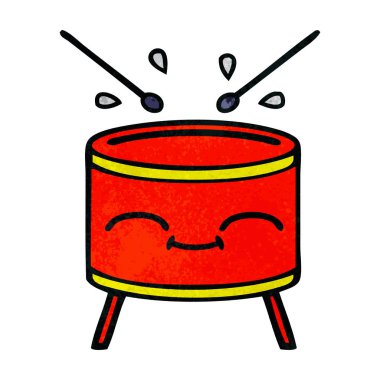 Retro grunge doku karikatür davul