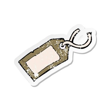 Retro sıkıntılı etiket bir karikatür Bagaj etiketi