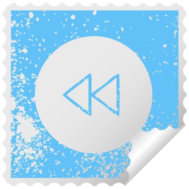 sıkıntılı kare etiketi simgesi geri SAR düğmesine peeling