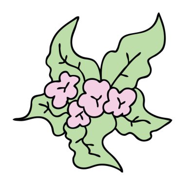 ilginç el çizilmiş karikatür Noel çiçek