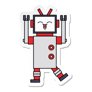 sevimli çizgi robot Sticker