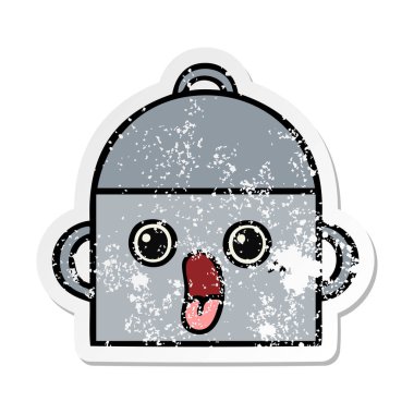 tencereye bir sevimli çizgi sıkıntılı etiket