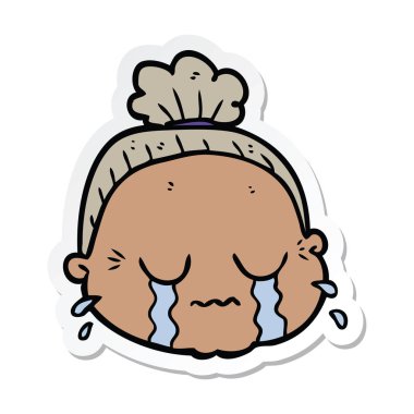 bir çizgi film yaşlı kadın etiketi