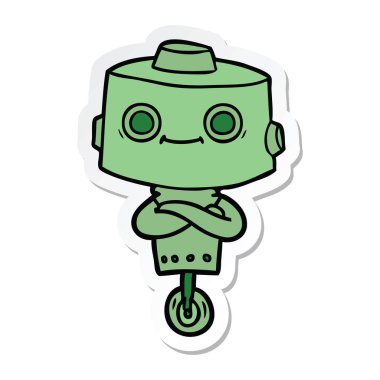 bir çizgi film robot Sticker