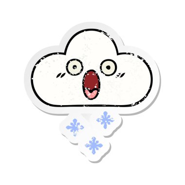 sevimli çizgi kar bulut sıkıntılı etiket