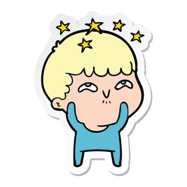 bir çizgi film hayran çocuğun etiket