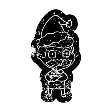 çizgi film sıkıntılı simgesi şok bıyıklı bir adam s giyiyor