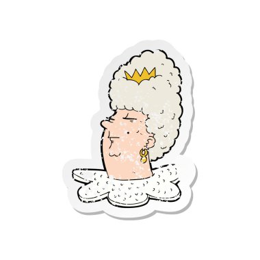 bir karikatür Retro sıkıntılı etiket kafa queens