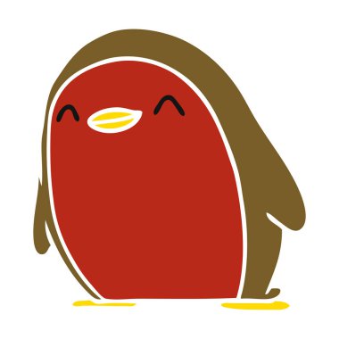 serbest çizilmiş karikatür şirin kawaii kırmızı robin 