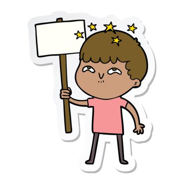 bir çizgi film hayran çocuğun etiket