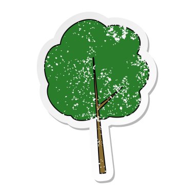 ilginç bir el sıkıntılı etiket karikatür ağaç çizilmiş