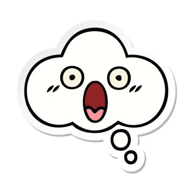 sevimli çizgi düşünce balonu etiket