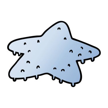 Degrade çizgi film doodle bir yıldız balık