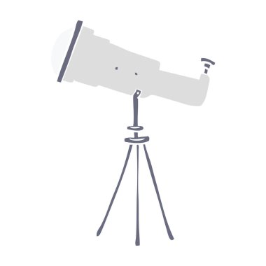 büyük bir teleskop karikatür doodle