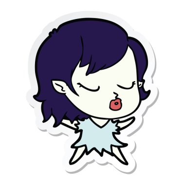 sevimli çizgi vampir kız etiketi
