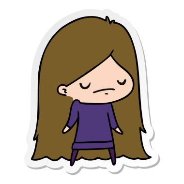 etiket şirin kawaii kız çizgi film gösterimi