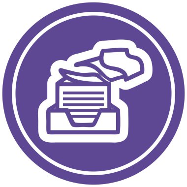 ofis kağıt yığını dairesel simgesi